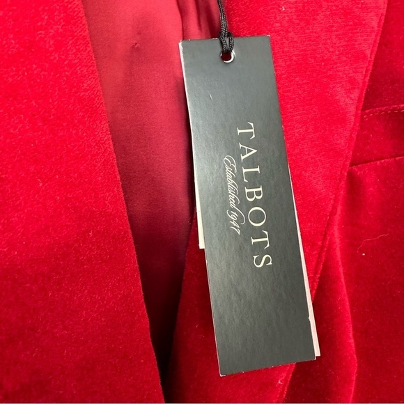 Talbots The Kate Fit Red Velvet One-Button Blazer, 10P - Picture 8 of 9